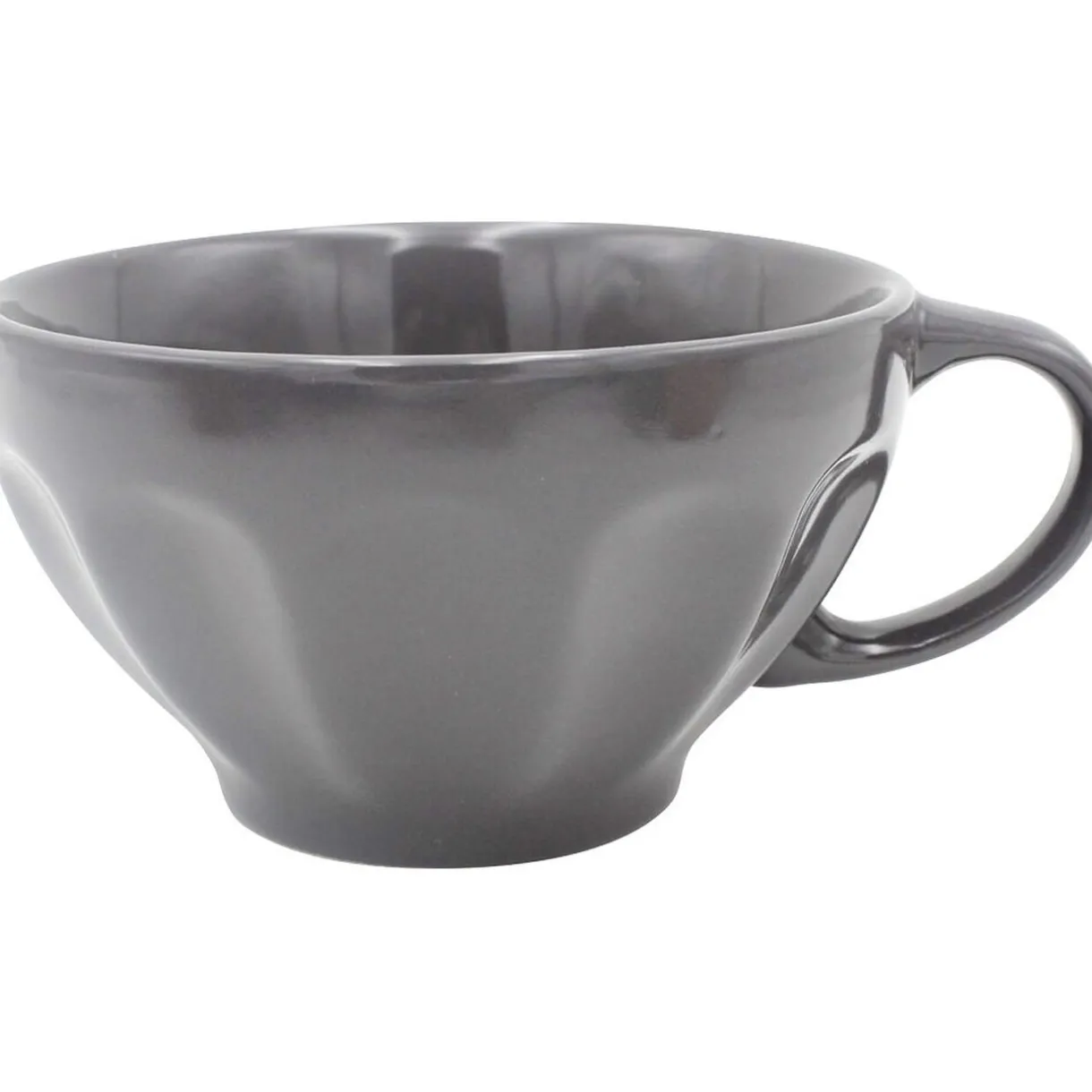 Gifi Jumbo en faïence côtelée 55 cl uni gris