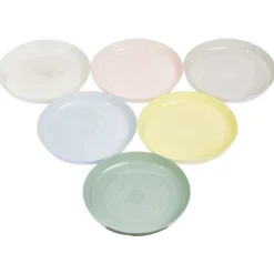 Gifi Lot de 6 assiettes en plastique réutilisable