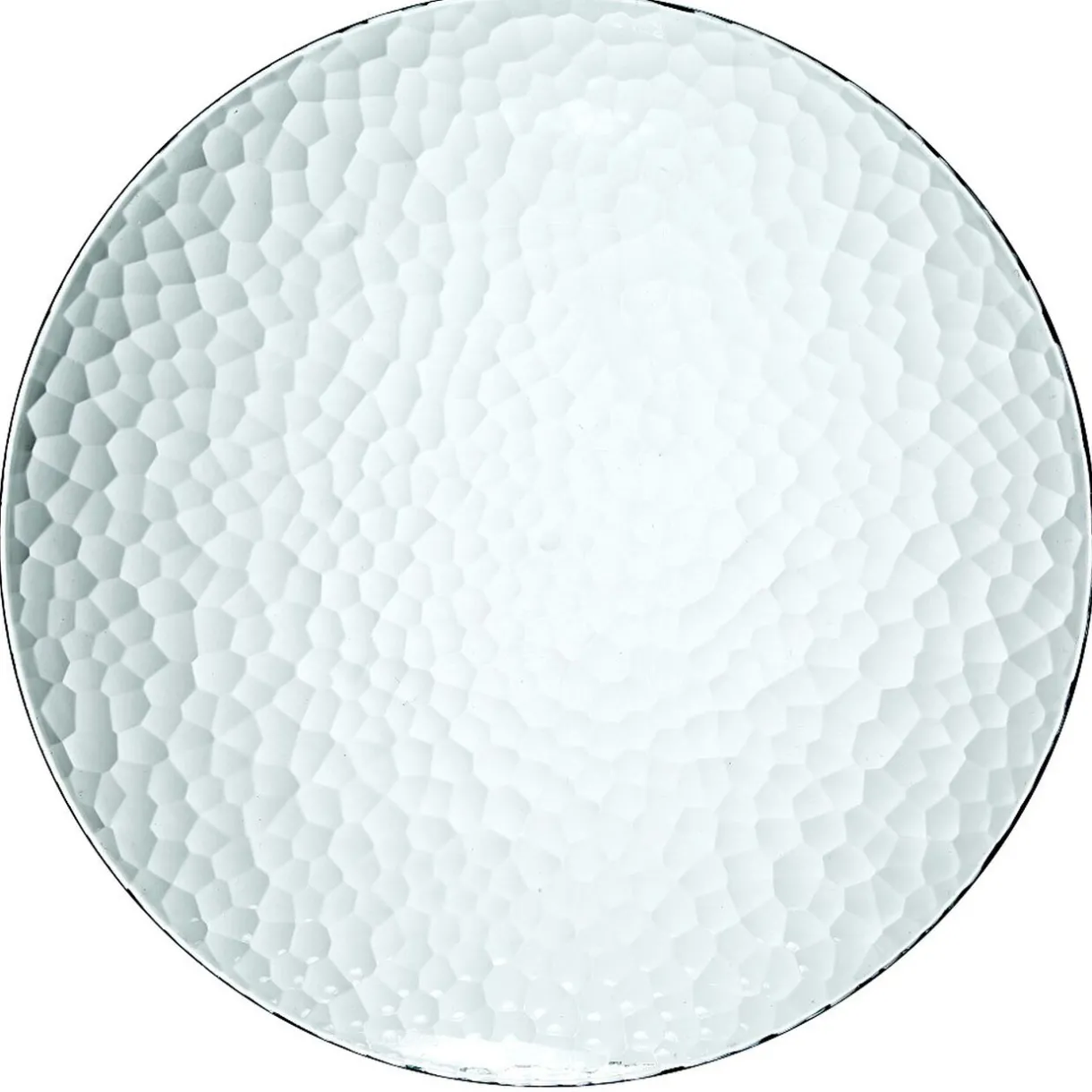 Gifi Lot de 4 assiettes plates rondes en plastique effet martelé