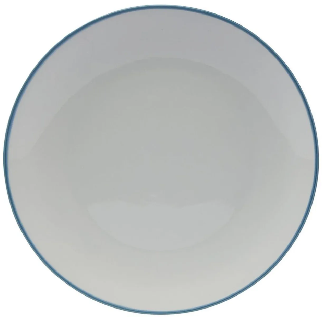 Gifi Lot de 4 assiettes plates rondes porcelaine blanche avec liseré coloré Outlet