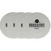 Gifi Lot de 4 assiettes plates rondes Bistrot porcelaine blanche