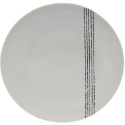Gifi Lot de 4 assiettes plates rondes Bistrot porcelaine blanche