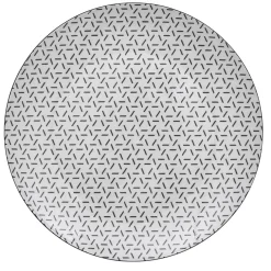 Gifi Lot de 4 assiettes plates porcelaine motif trait triangle multicolore Ø24cm