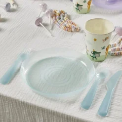 Gifi Lot de 4 assiettes pour enfant Ø18,5cm plastique coloré