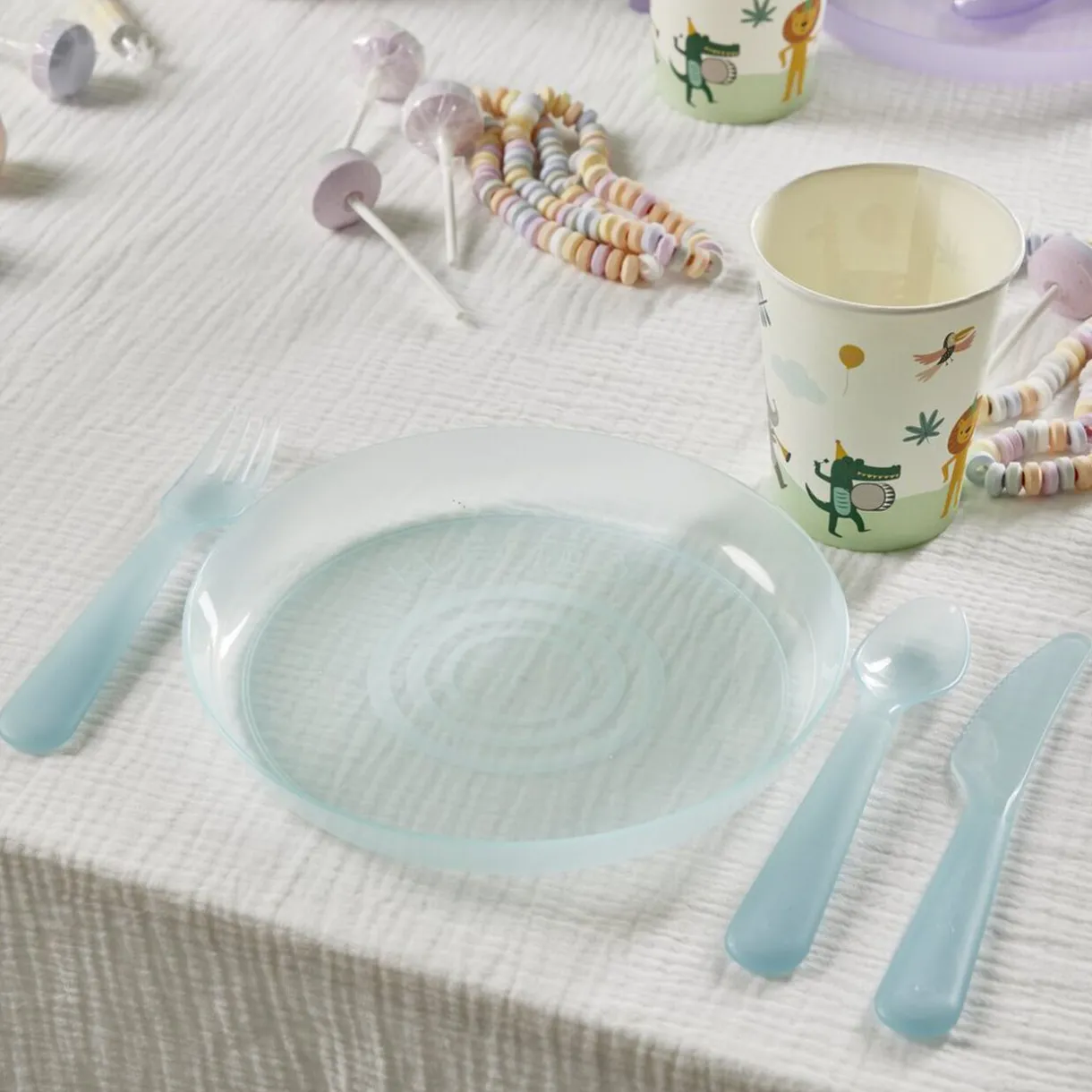 Gifi Lot de 4 assiettes pour enfant Ø18,5cm plastique coloré