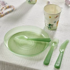 Gifi Lot de 4 assiettes pour enfant Ø18,5cm plastique coloré
