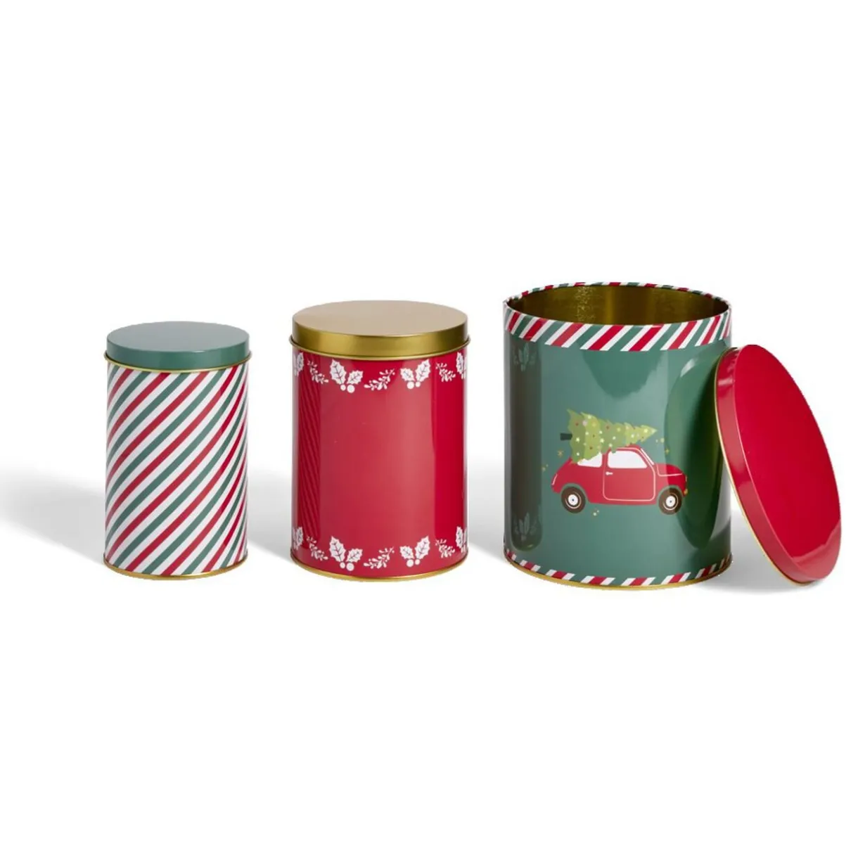 Gifi Lot de 3 boîtes alimentaires en métal décor Noël 3 tailles