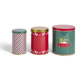 Gifi Lot de 3 boîtes alimentaires en métal décor Noël 3 tailles
