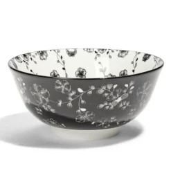 Gifi Lot de 4 coupelles 300ml porcelaine Ø15cm noir et blanc