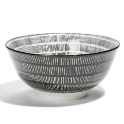 Gifi Lot de 4 coupelles 300ml porcelaine Ø15cm noir et blanc