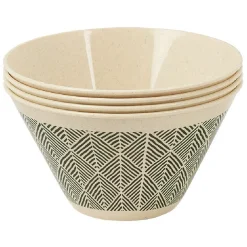 Gifi Lot de 4 coupelles motif géométrique noir et beige Online