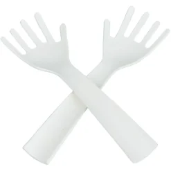 Gifi Lot de 2 couverts à salade forme main plastique blanc Clearance