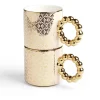 Gifi Lot de 2 mugs 30cl design chic rose et doré
