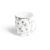 Gifi Lot de 4 mugs 200ml porcelaine Ø8,8x10,4cm noir et blanc
