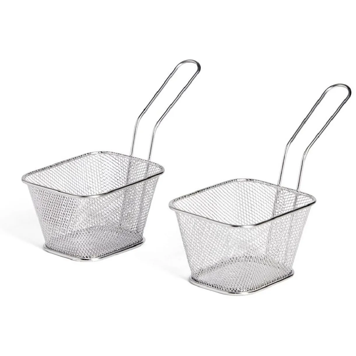 Gifi Lot de 2 paniers à frites inox argenté 19,5x17,5x8,5cm Clearance