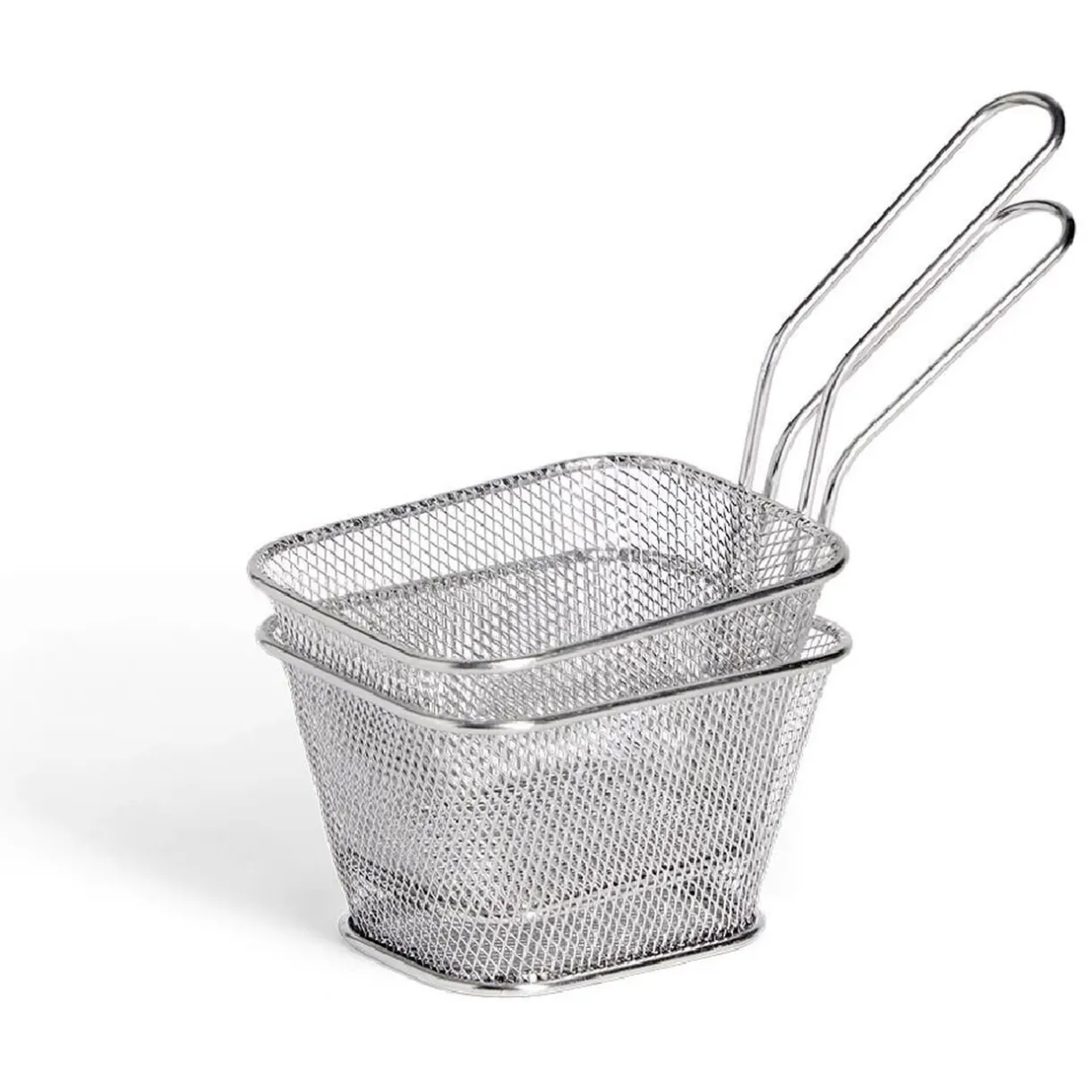 Gifi Lot de 2 paniers à frites inox argenté 19,5x17,5x8,5cm Clearance