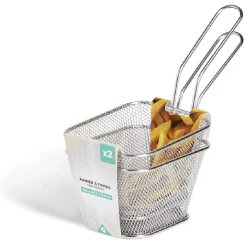Gifi Lot de 2 paniers à frites inox argenté 19,5x17,5x8,5cm Clearance