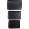 Gifi Lot de 3 plaques à four métal noir 38/43/48x29cm Hot