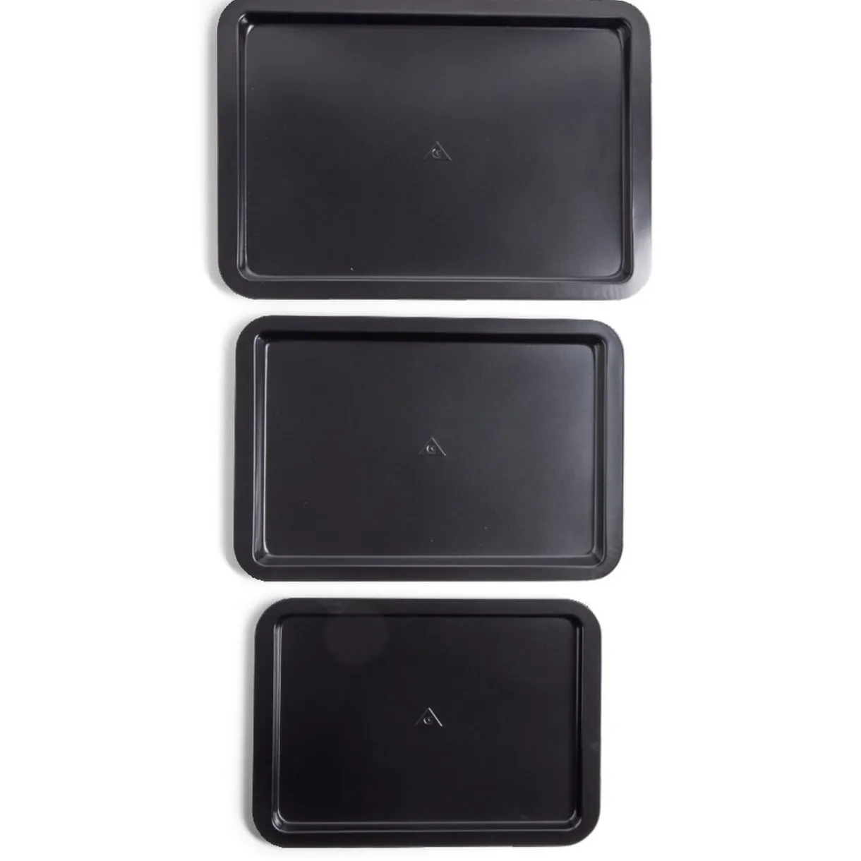 Gifi Lot de 3 plaques à four métal noir 38/43/48x29cm Hot