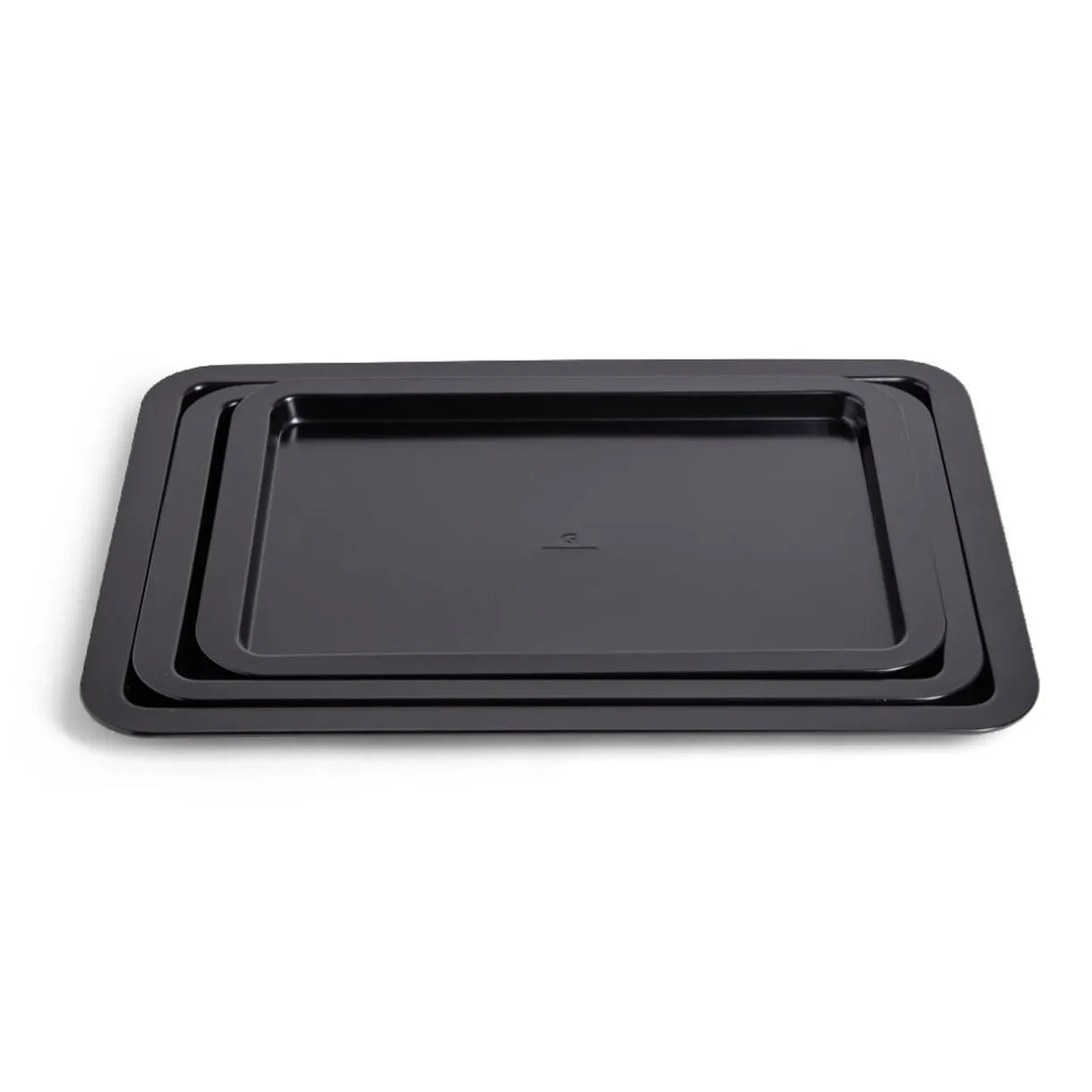 Gifi Lot de 3 plaques à four métal noir 38/43/48x29cm Hot