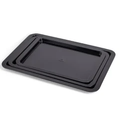 Gifi Lot de 3 plaques à four métal noir 38/43/48x29cm Hot