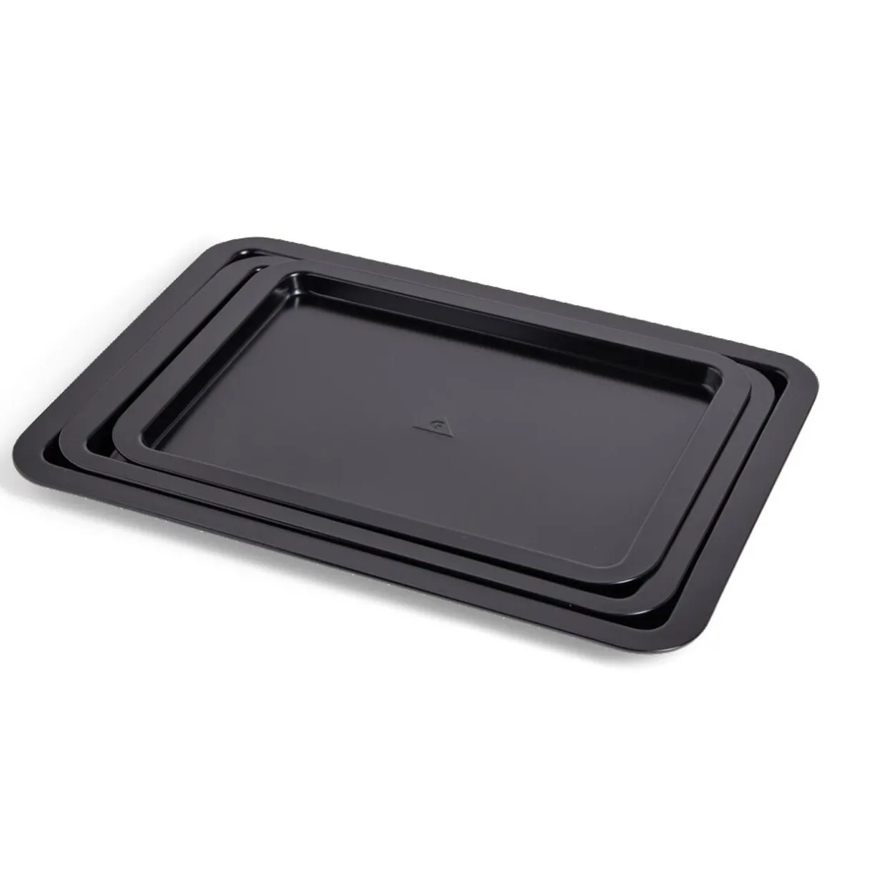 Gifi Lot de 3 plaques à four métal noir 38/43/48x29cm Hot