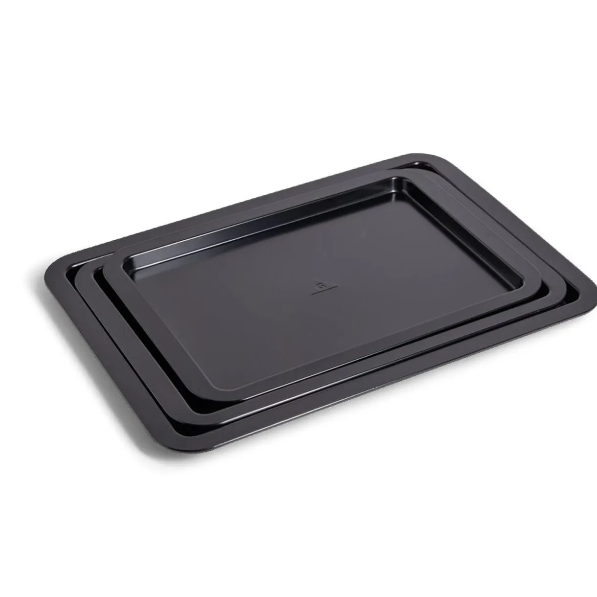 Gifi Lot de 3 plaques à four métal noir 38/43/48x29cm Hot