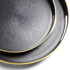 Gifi Lot de 2 plateaux Ø29cm et Ø36cm plastique noir Sale