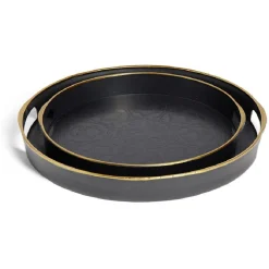 Gifi Lot de 2 plateaux Ø29cm et Ø36cm plastique noir Sale