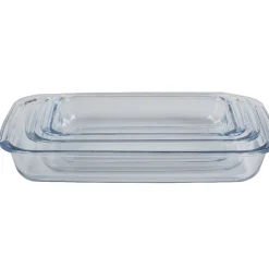 Gifi Lot de 3 plats à four empilables en verre
