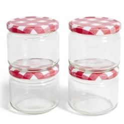 Gifi Lot de 4 pots à confiture acier et verre Ø7,5xH8,7cm Outlet