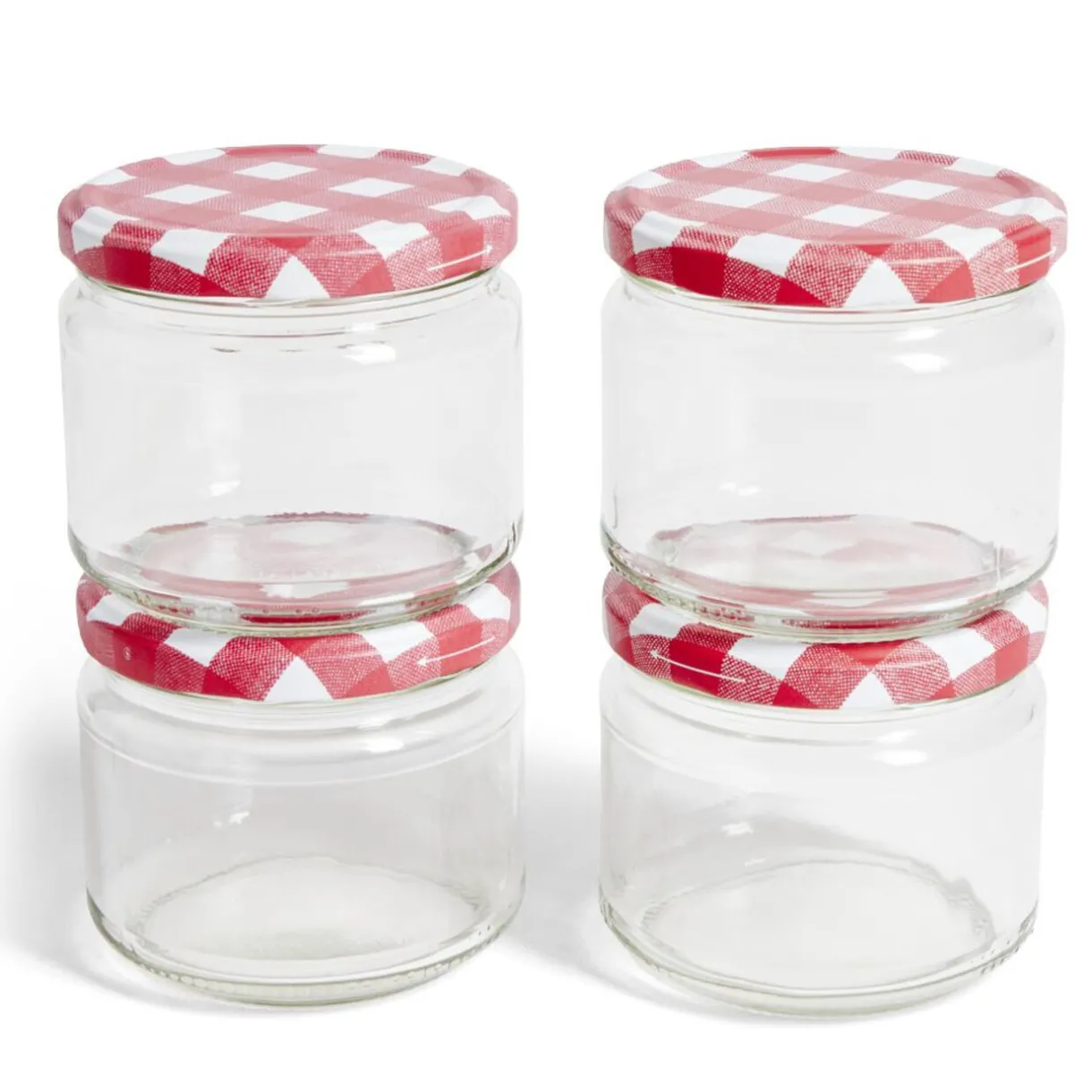 Gifi Lot de 4 pots à confiture acier et verre Ø7,5xH8,7cm Outlet