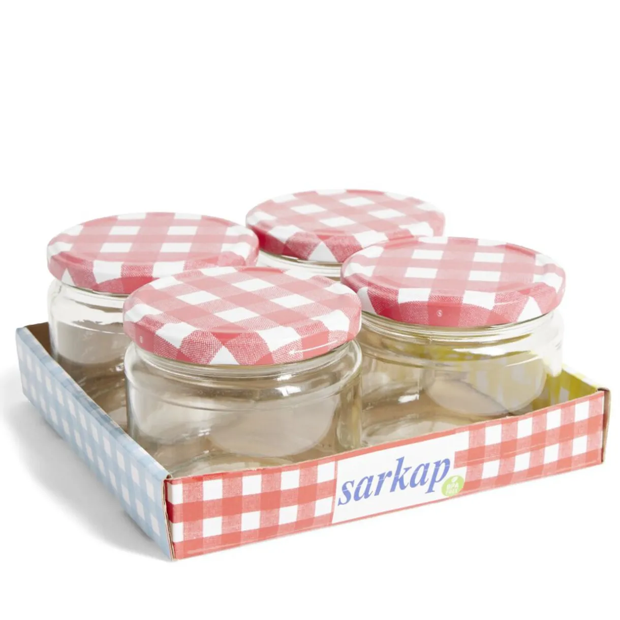 Gifi Lot de 4 pots à confiture acier et verre Ø7,5xH8,7cm Outlet