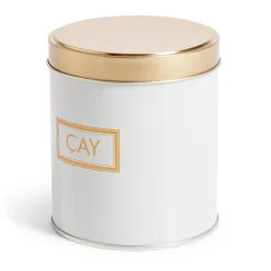 Gifi Lot de 3 pots à épices acier blanc et doré Ø9,9xH11,4cm Online