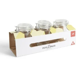 Gifi Lot de 3 pots à épices en verre