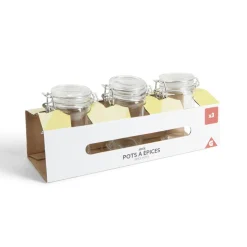 Gifi Lot de 3 pots à épices en verre