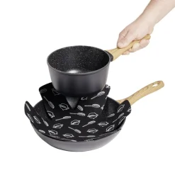 Gifi Lot de 3 protège-poêles Ø38cm polyester noir ou gris Sale