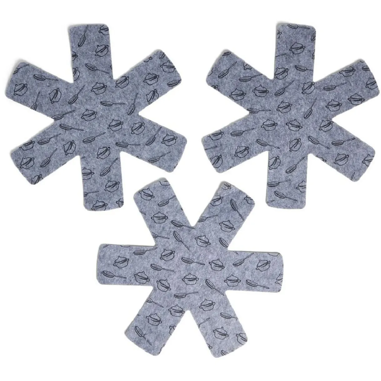 Gifi Lot de 3 protège-poêles Ø38cm polyester noir ou gris Sale