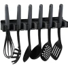 Gifi Lot de 6 ustensiles avec support noir gris