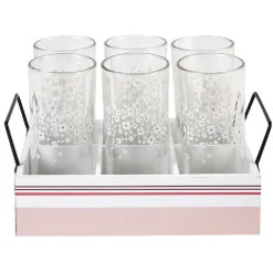 Gifi Lot de 6 verres hauts sur un plateau
