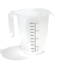 Gifi Lot de 3 verres mesureur 250/500/1000ml plastique blanc transparent Hot