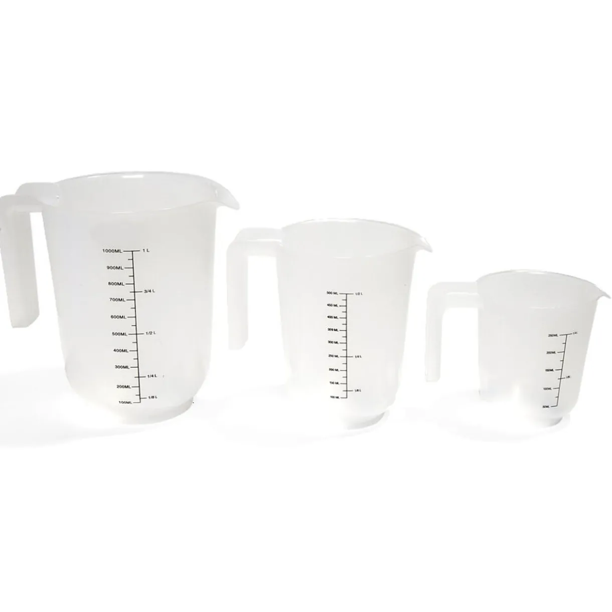 Gifi Lot de 3 verres mesureur 250/500/1000ml plastique blanc transparent Hot