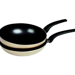 Gifi Lot poêle et wok anti-adhésif argenté Sale