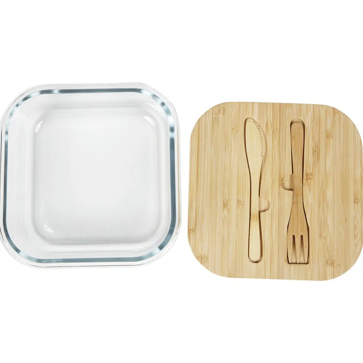 Gifi Luchbox avec couverts bambou et verre 1,1 L Best