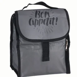 Gifi Lunch bag réfrigérant gris et noir inscription Bon Appétit ! Outlet