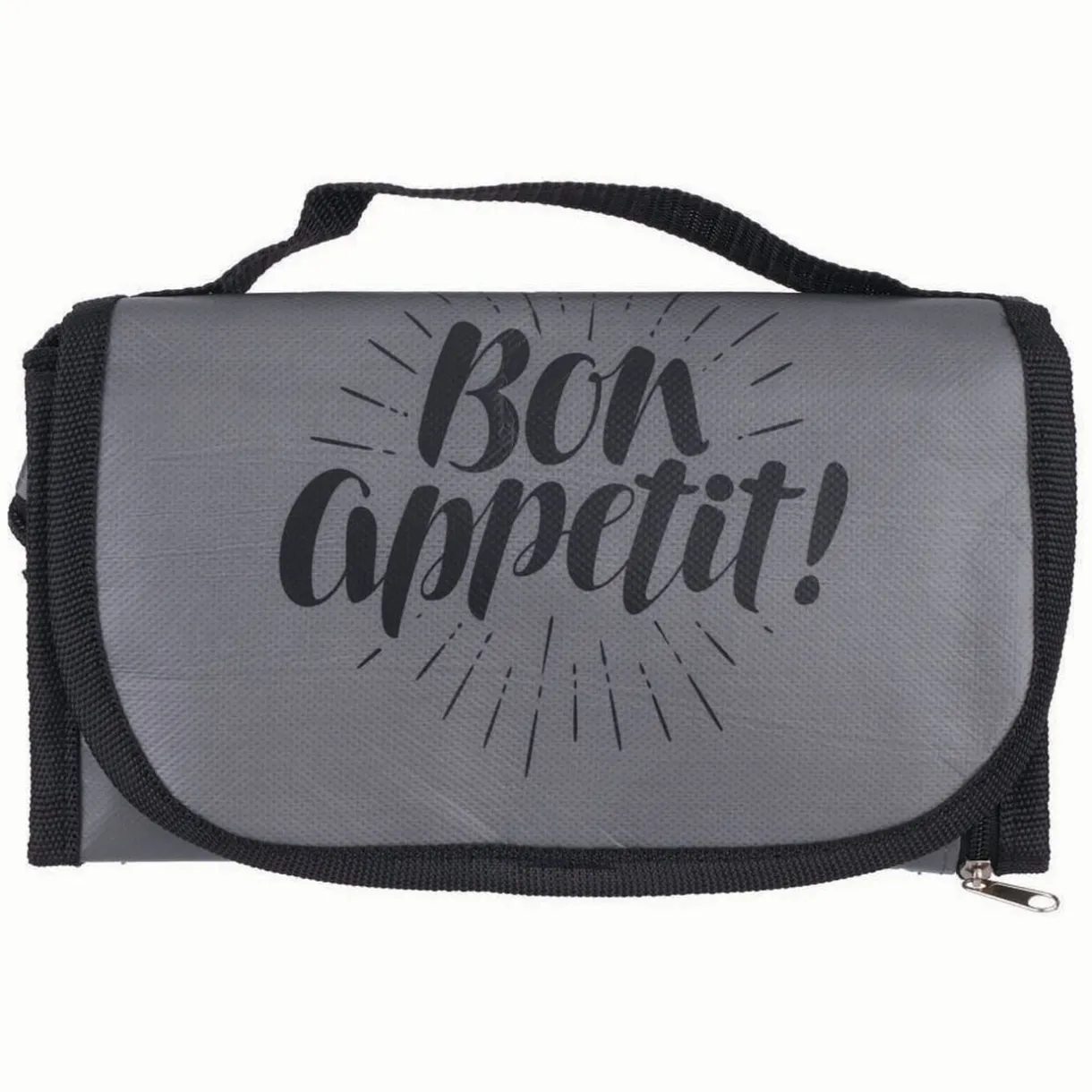 Gifi Lunch bag réfrigérant gris et noir inscription Bon Appétit ! Outlet