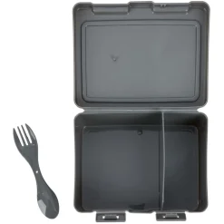 Gifi Lunch box à 2 compartiments - Boîte alimentaire en plastique gris 1L Outlet