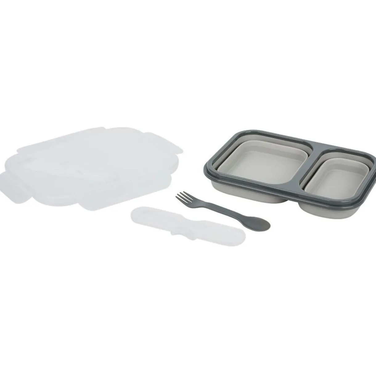 Gifi Lunchbox rétractable 2 compartiments avec couvercle 3 coloris