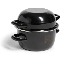 Gifi Marmite à moules avec couvercle acier noir Ø18xH16,5cm Discount