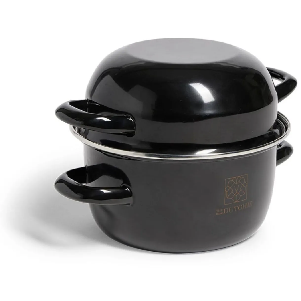 Gifi Marmite à moules avec couvercle acier noir Ø18xH16,5cm Discount